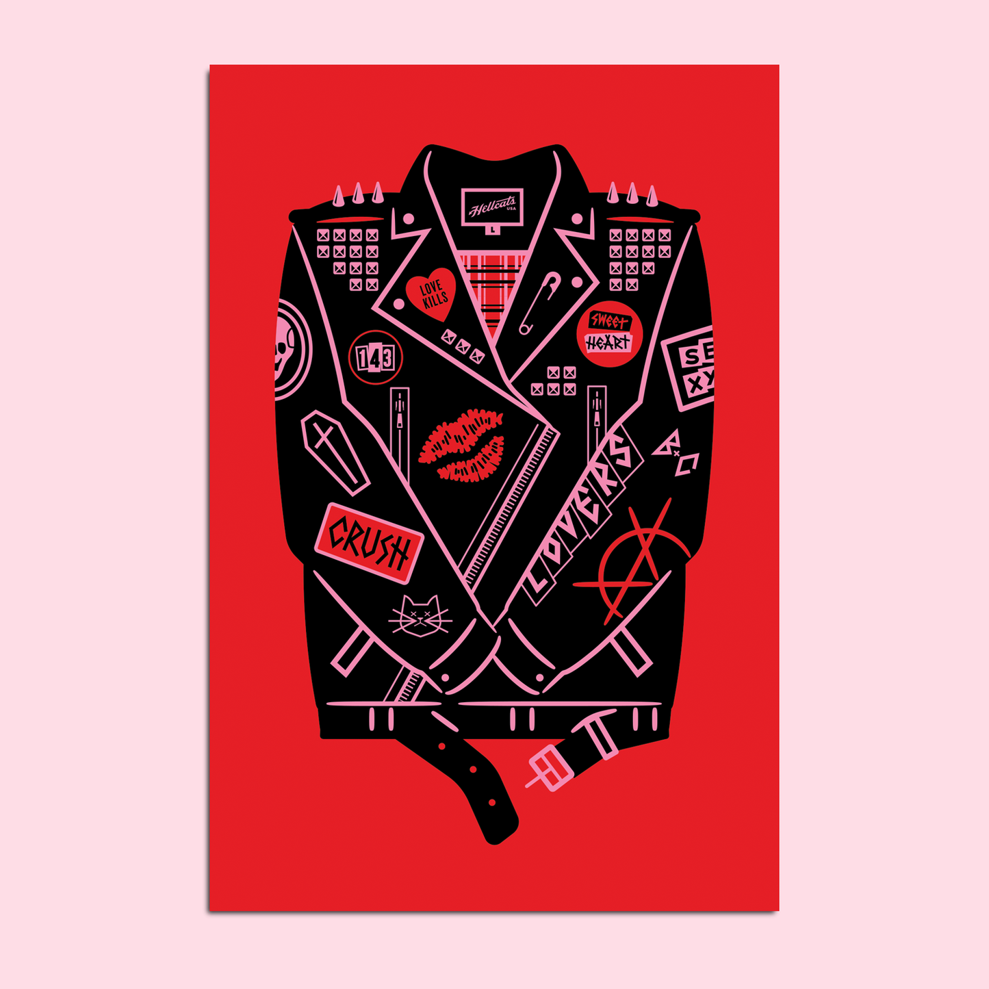 Punk Leather Jacket Postcard