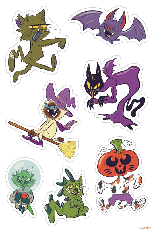 Monster catz sticker sheet